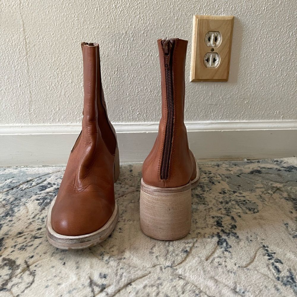 Booties free people brown leather size 39 - Picture 2 of 15